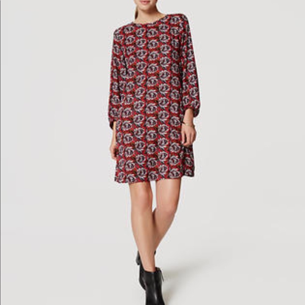 Ann Taylor Loft Shadow Floral Shift Dress